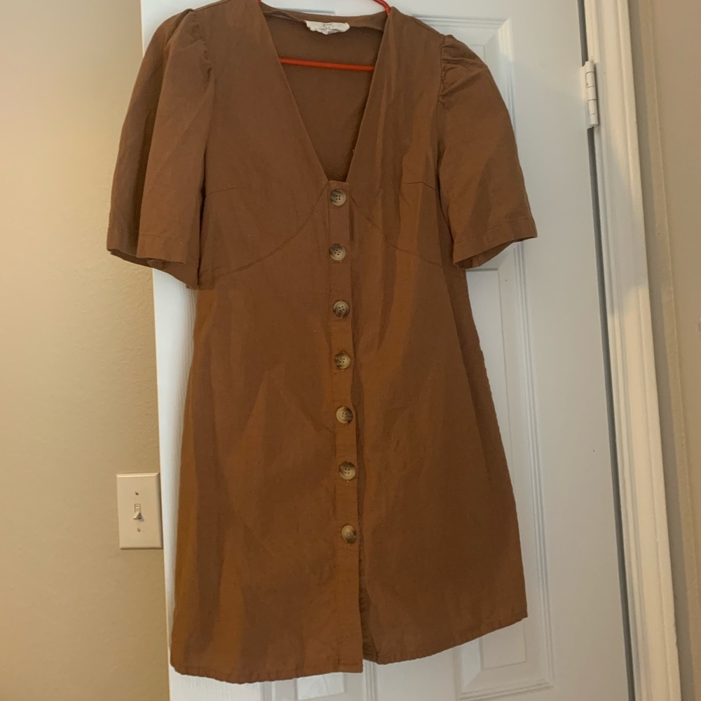Brown button up dress
